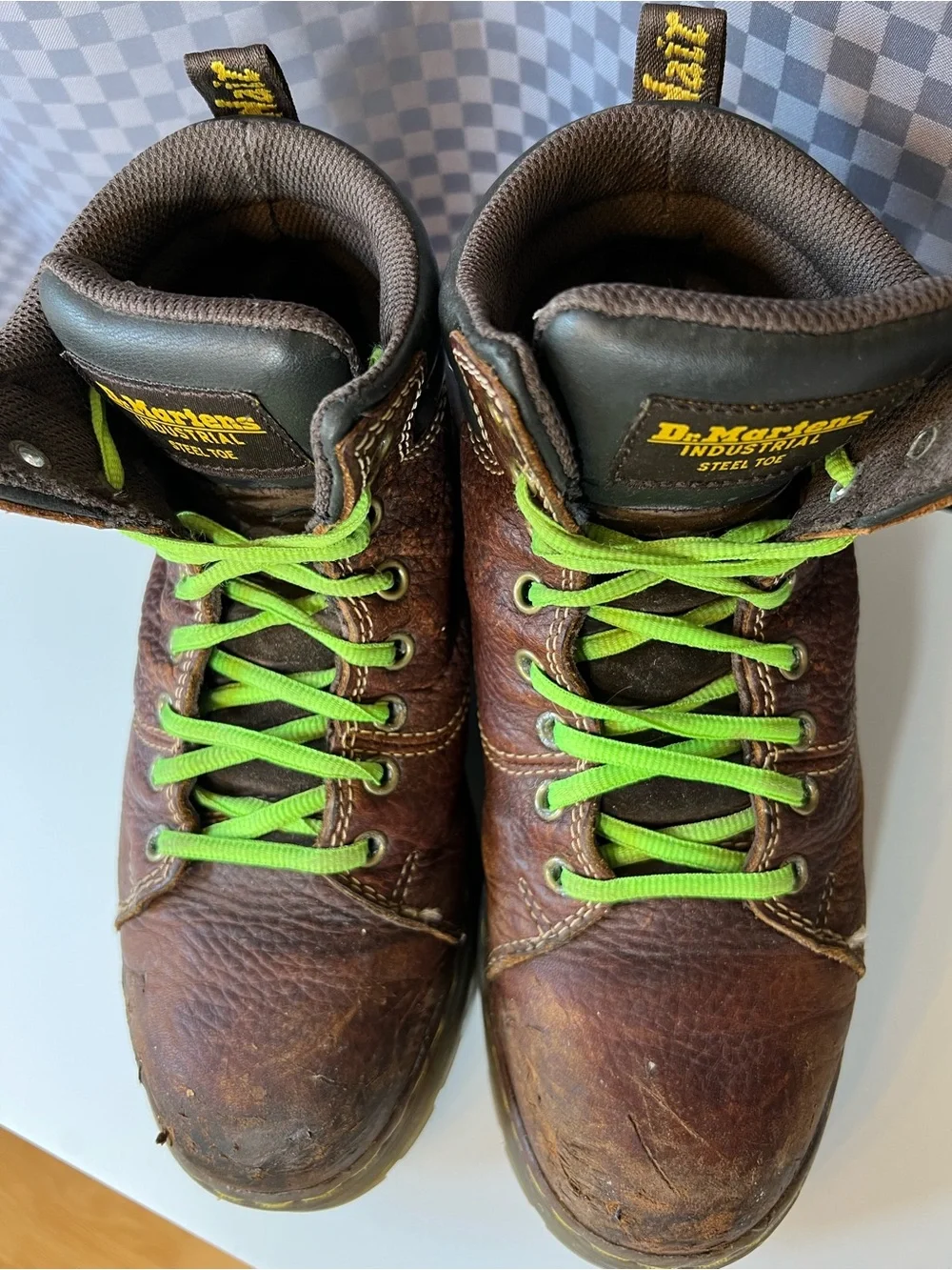 Dr Martens Leather Work Industrial Boots Size 7 Grunge Distressed Punk Gilbreth